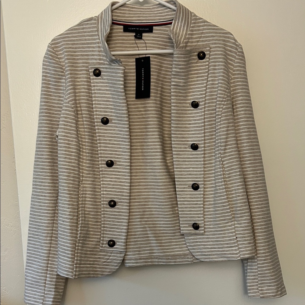 Tommy Hilfiger Light Gray Striped Blazer